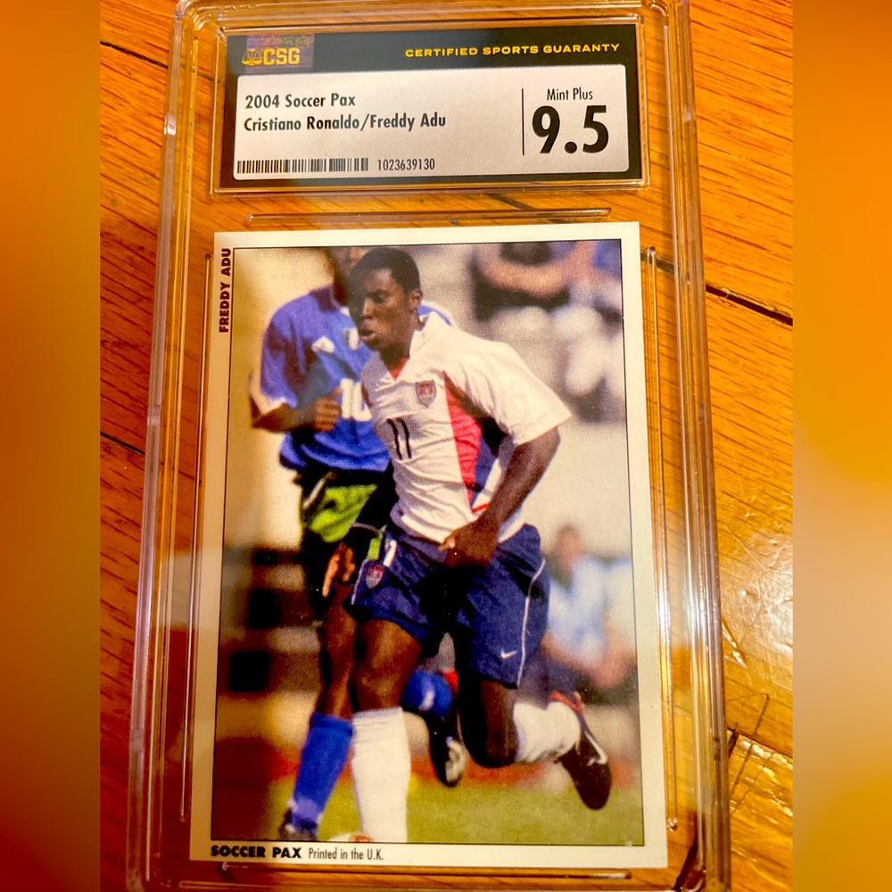 Graded 9.5 Cristiano Ronaldo/Freddy Adu soccer card